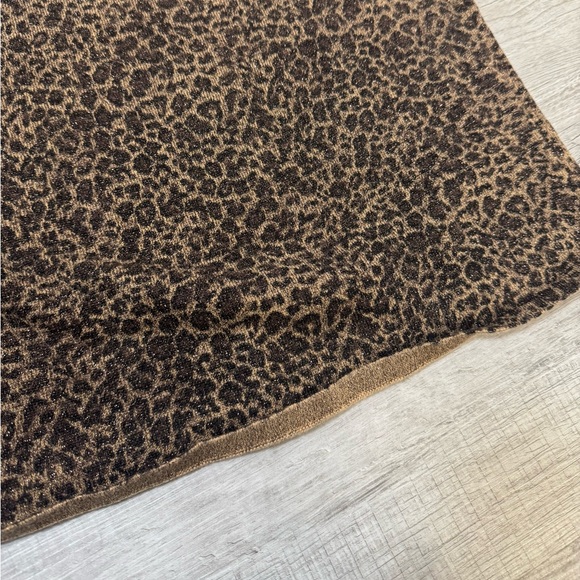 Kathie Lee Leopard Print Sweater Vest Womens Large 12/14 Metallic Knit Y2K - Picture 6 of 8